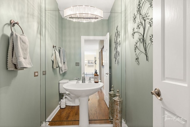 bathroom featuring wood-type flooring