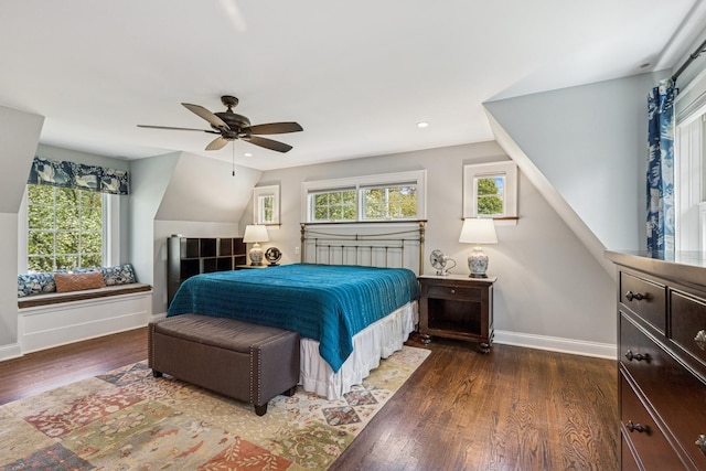 621 E Prospect Ave, Lake Bluff, IL 60044 - bedroom featuring wood finished floors, baseboards, recessed lighting, and ceiling fan