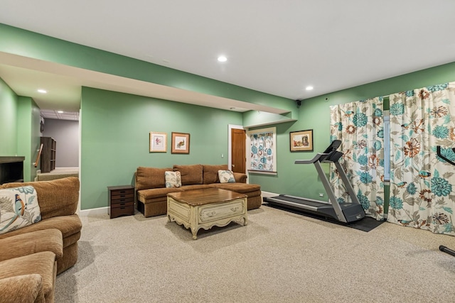 621 E Prospect Ave, Lake Bluff, IL 60044 - carpeted living area featuring recessed lighting and baseboards
