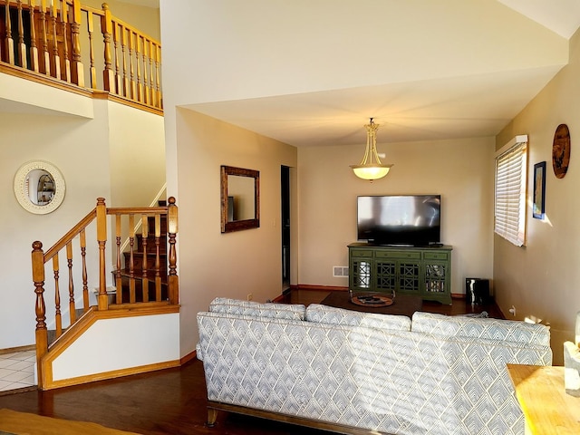 living room featuring wood-type flooring