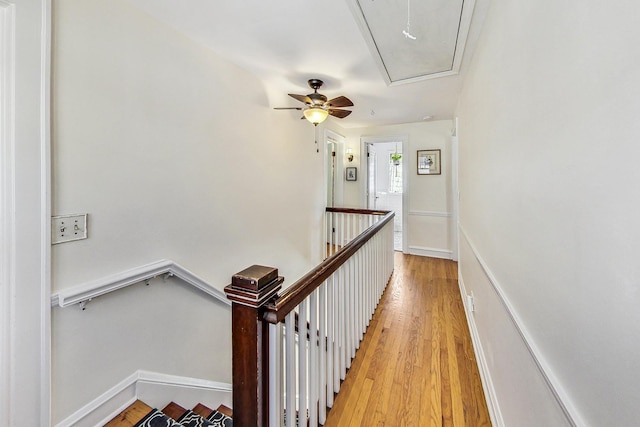 corridor featuring light wood-type flooring