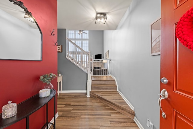 foyer featuring hardwood / wood-style flooring