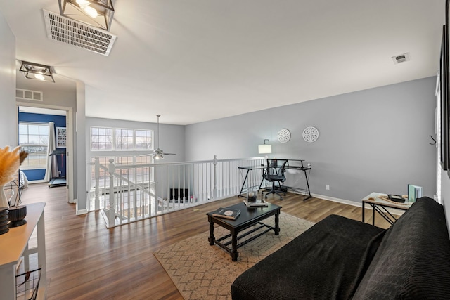 living room featuring wood-type flooring