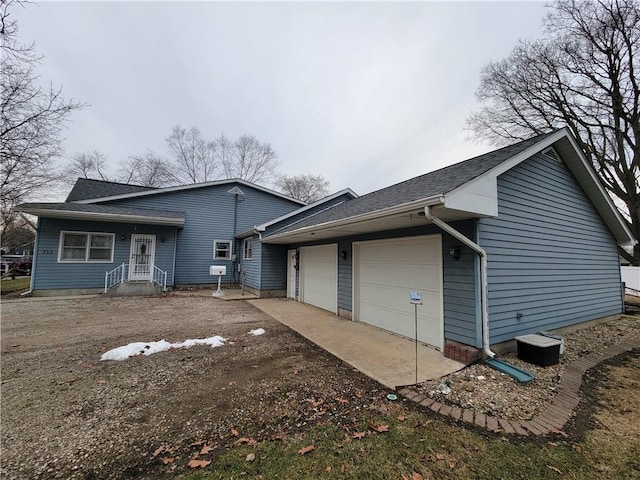 exterior space featuring a garage