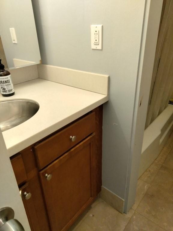 bathroom featuring vanity and tile patterned floors