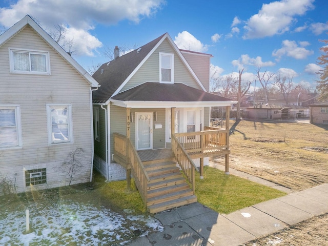 view of front of house with covered porch