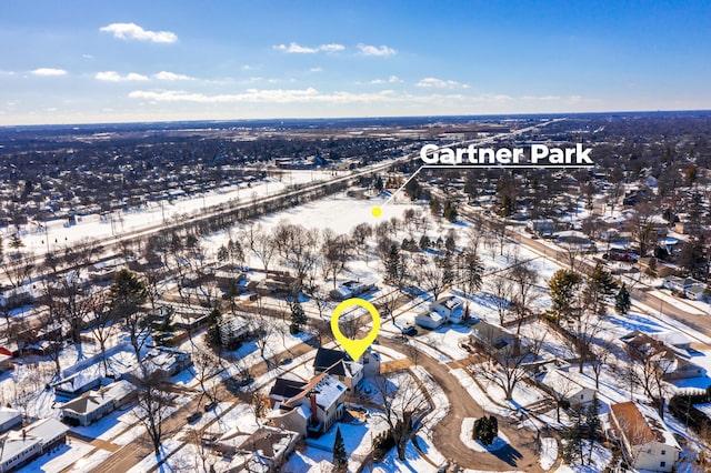 view of snowy aerial view