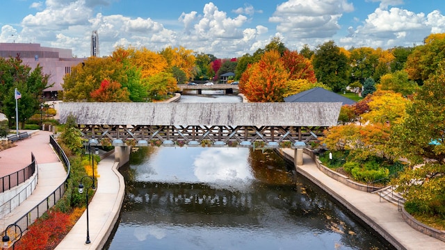 view of home's community with a water view