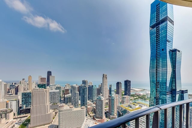 view of city with a water view