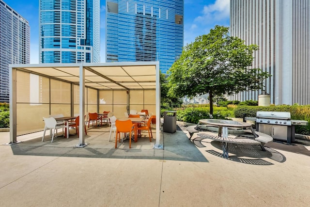 view of patio with grilling area