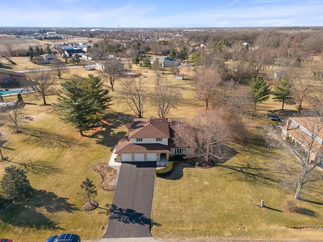 aerial view featuring a rural view