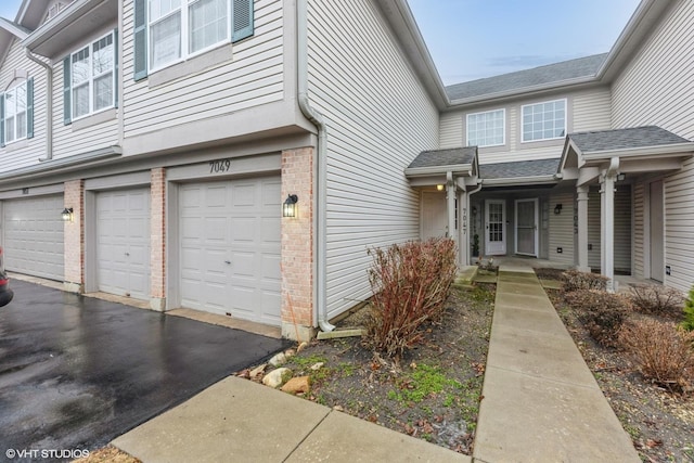 exterior space featuring a garage