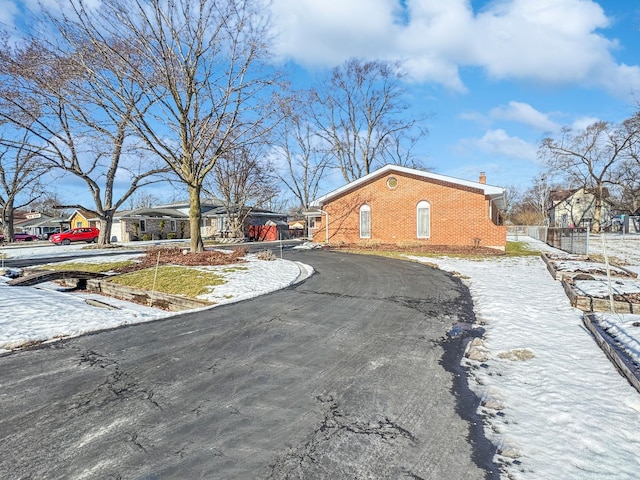 view of snow covered exterior