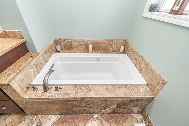bathroom featuring a garden tub