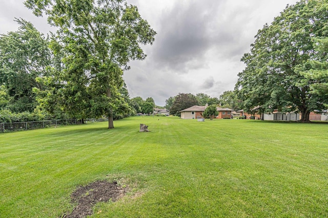 view of yard featuring fence