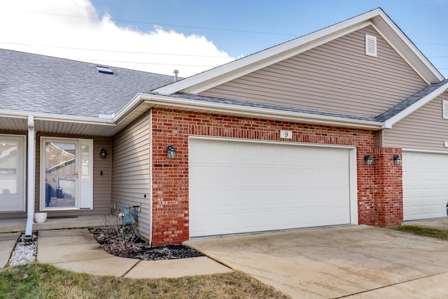 exterior space featuring a garage