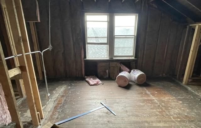 view of unfinished attic