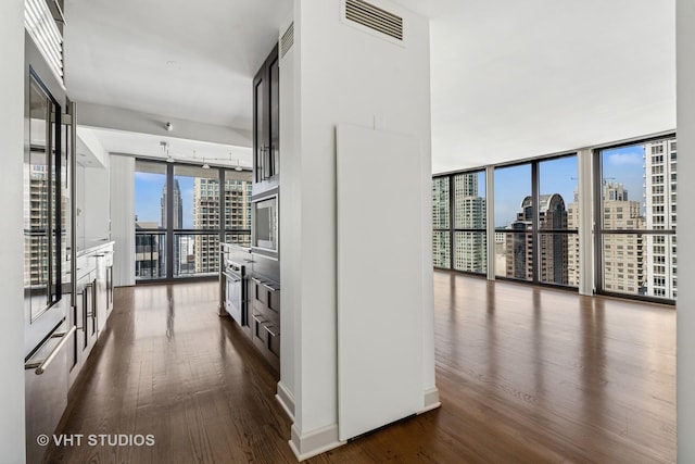 10 E Ontario St Unit 4308, Chicago, IL 60611 - corridor with a city view, dark wood-style floors, and floor to ceiling windows