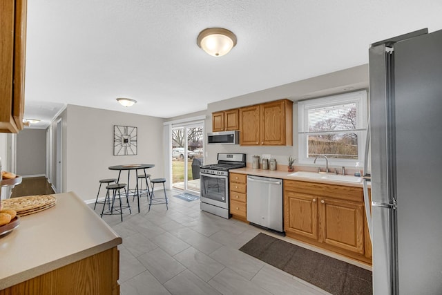 kitchen with appliances with stainless steel finishes and sink