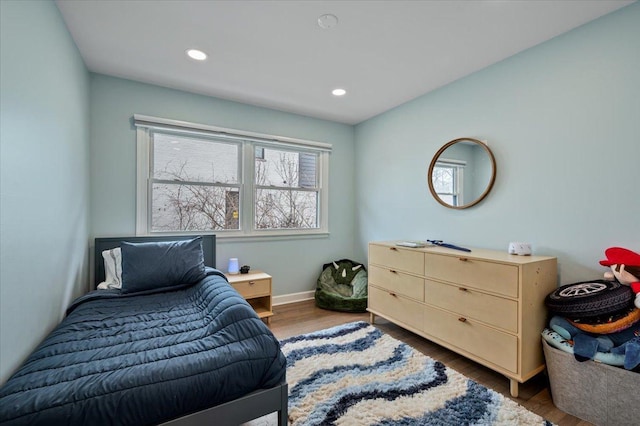 bedroom featuring dark wood-type flooring