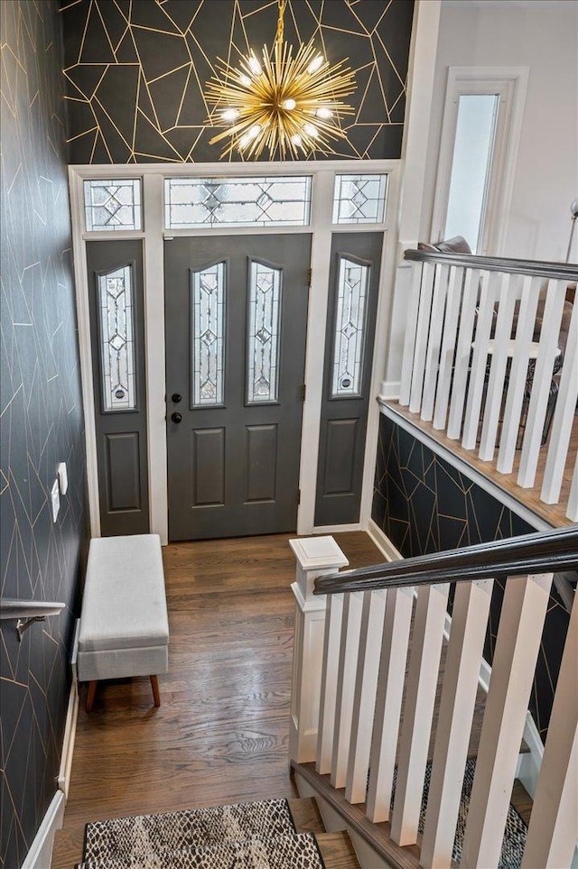 entrance foyer with hardwood / wood-style flooring