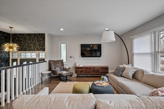 living room featuring hardwood / wood-style floors