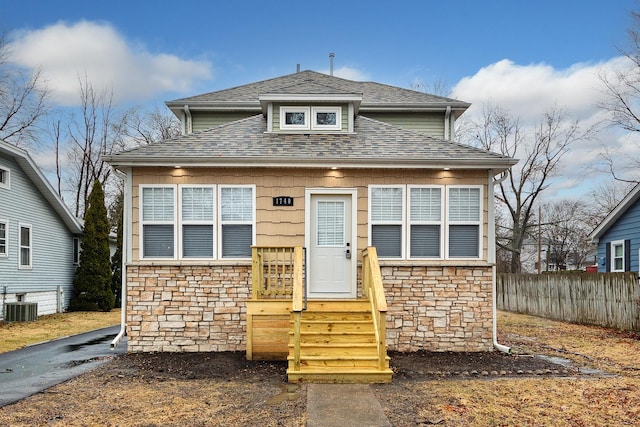 view of front of property featuring central AC unit