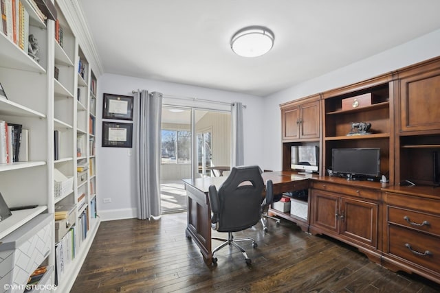 office featuring dark hardwood / wood-style floors