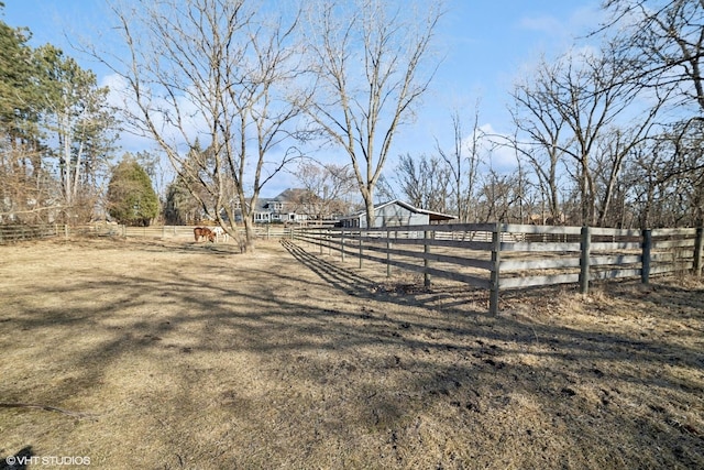 view of road with a rural view