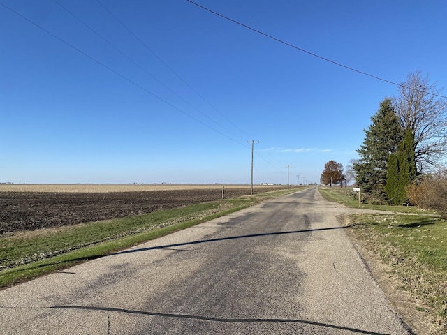 view of road featuring a rural view