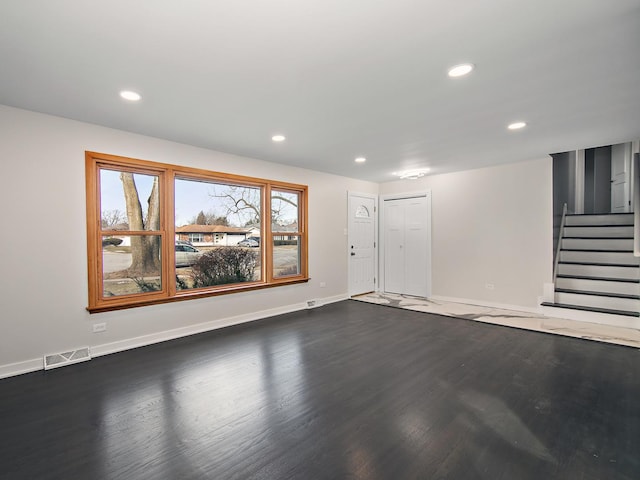 interior space featuring dark hardwood / wood-style floors