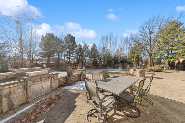 view of patio with area for grilling