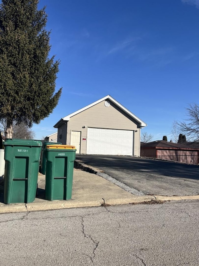 view of garage