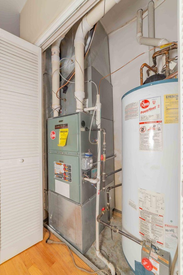 utilities featuring gas water heater