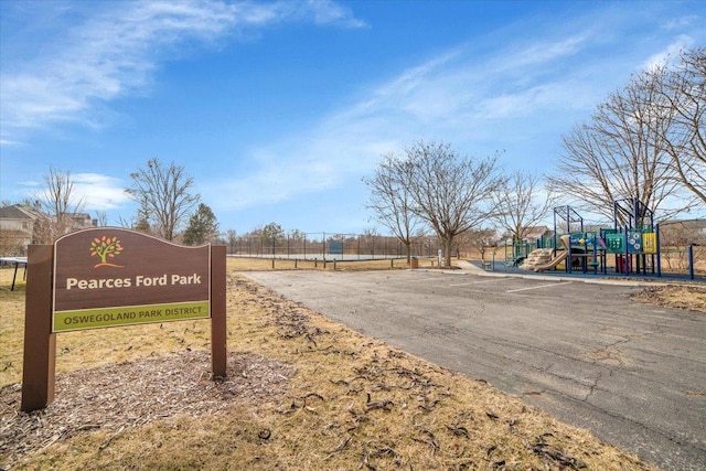 exterior space with a playground