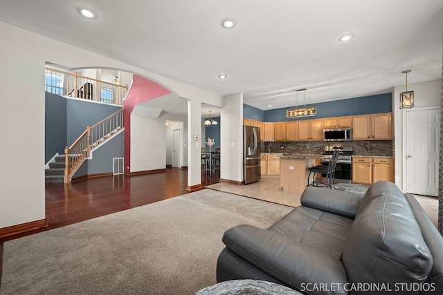 living room featuring hardwood / wood-style floors