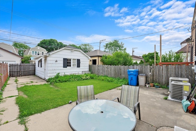 view of patio featuring central AC