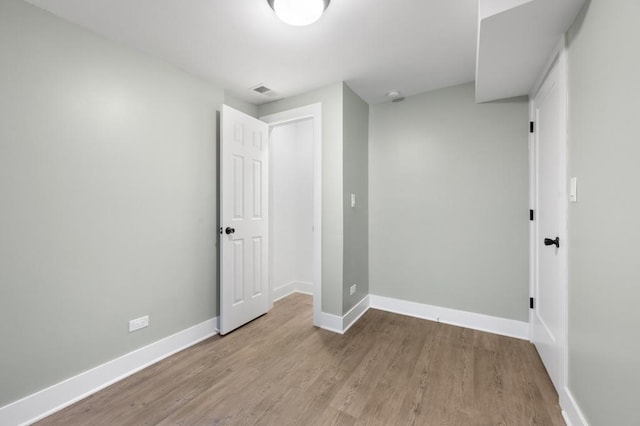 unfurnished bedroom featuring light hardwood / wood-style flooring