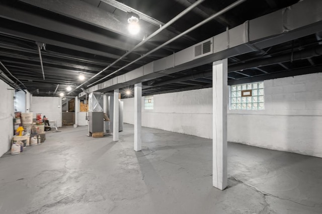 basement with a wealth of natural light