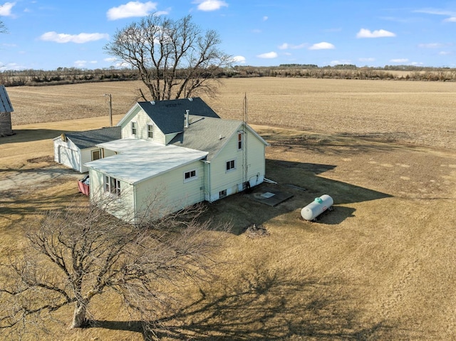 aerial view with a rural view