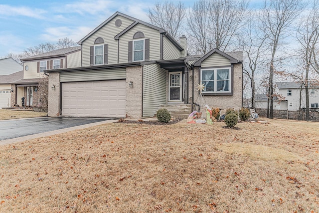 front facade with a garage