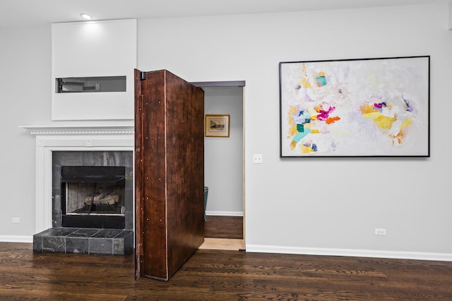 interior space with hardwood / wood-style floors