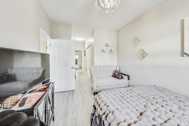 bedroom featuring light wood-type flooring