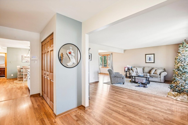 living room featuring light hardwood / wood-style floors