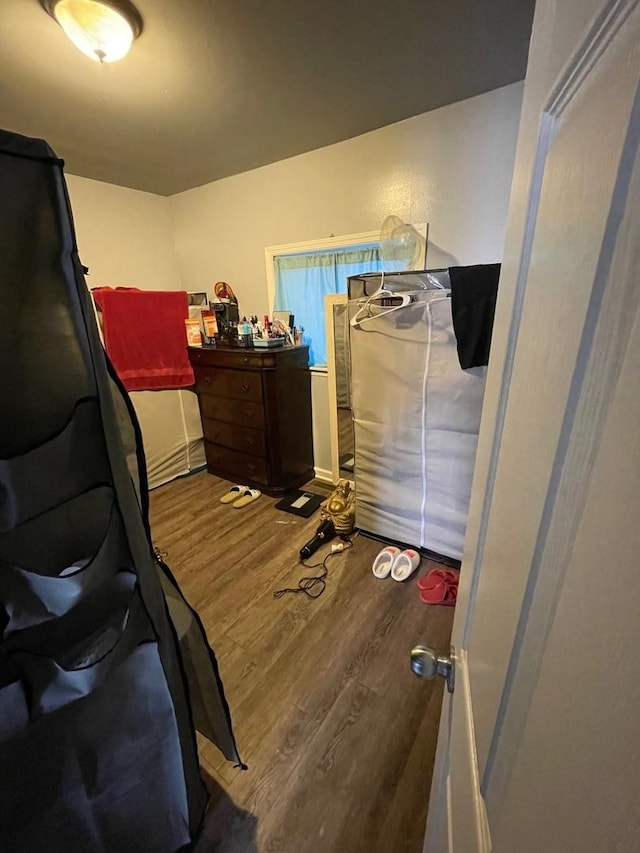 bedroom featuring wood-type flooring