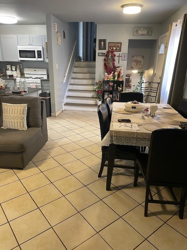 view of tiled dining space