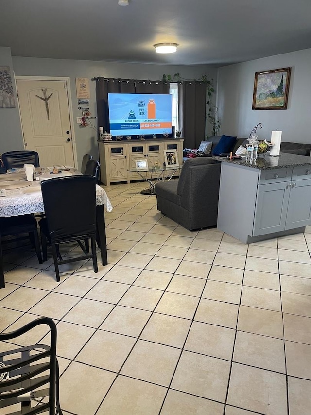 view of tiled living room