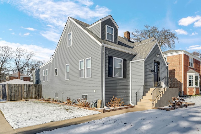 view of snowy exterior