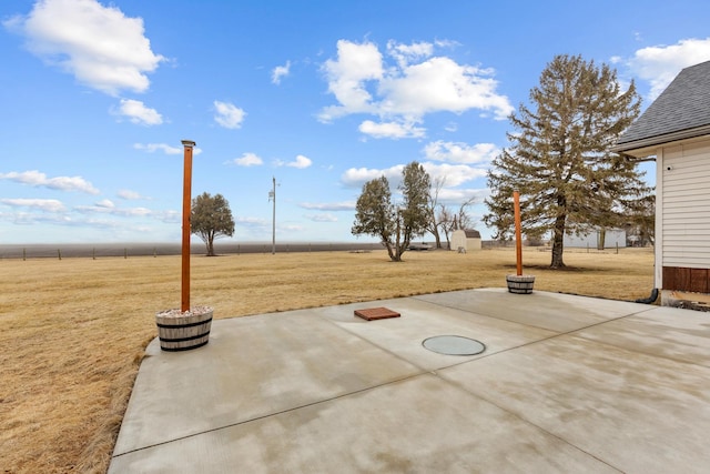 view of patio featuring a rural view