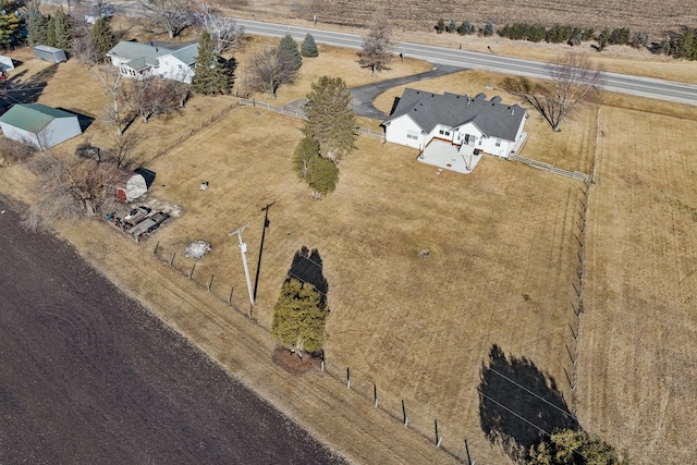 aerial view with a rural view